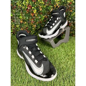 7 Nike Alpha Huarache Elite 4 Mid Black Baseball Cleats Shoes DJ6520-011 Men's 7